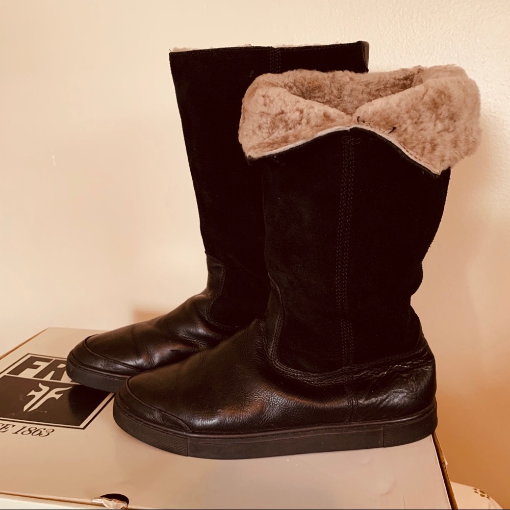 Frye Leather Suede Fully Fur Lined